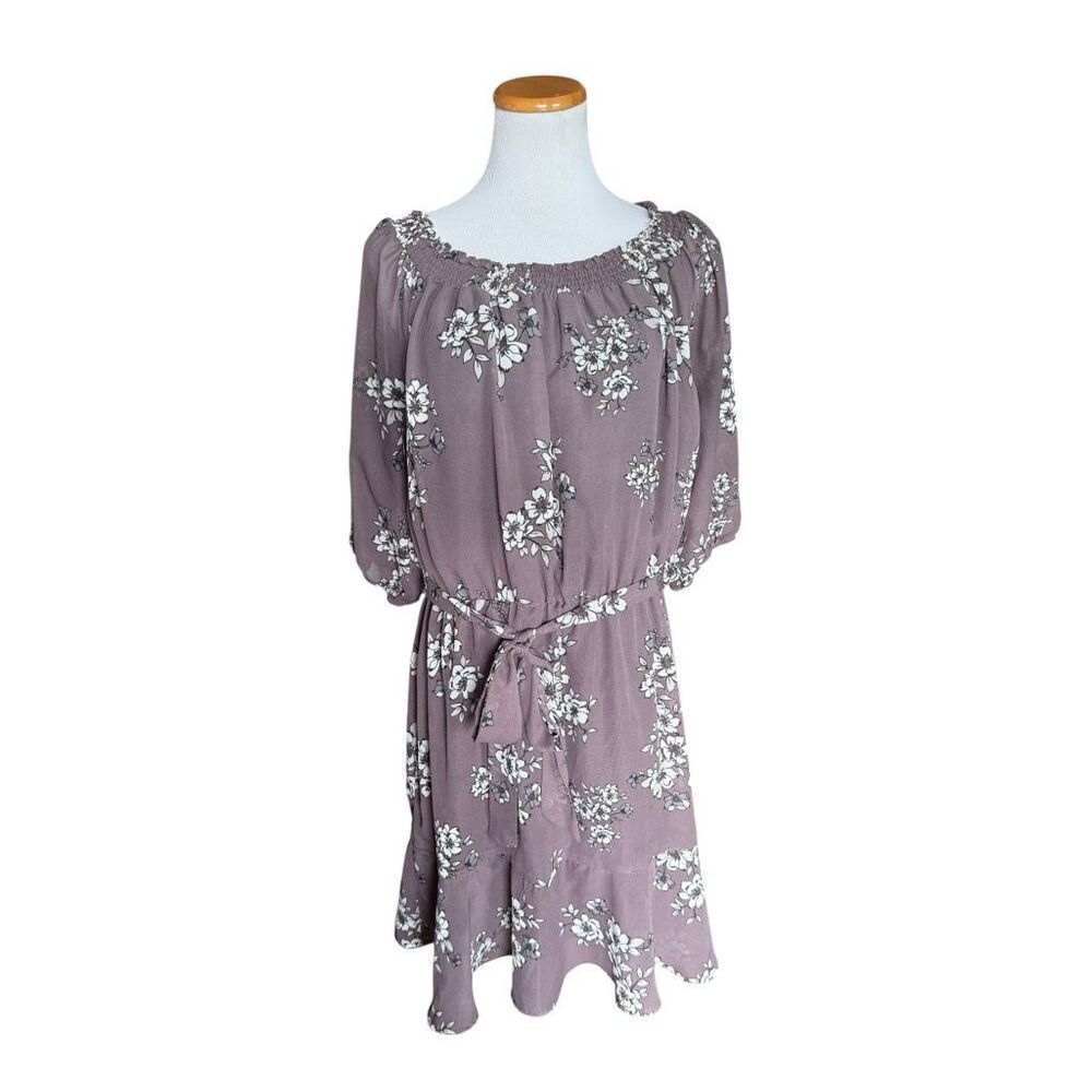 Womens Maurices Floral Print A Line Cinched Waist Dress - Sz 2X